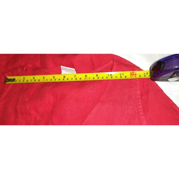 Pure Match Red Linen Top Sz L Lagenlook Boutique USA High Low NWT Sleeveless - Picture 11 of 14
